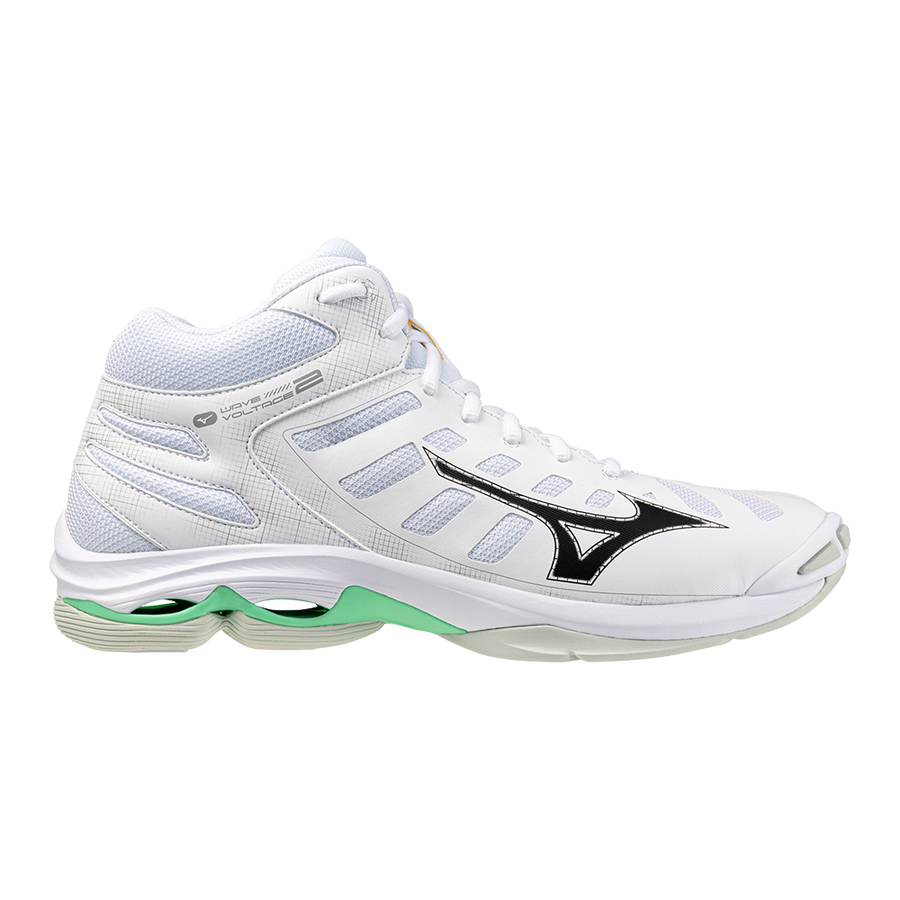 Mizuno WAVE VOLTAGE 2 MID White/Black/Frozen Emerald